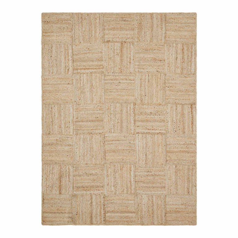  basketweave patterned natural jute rug