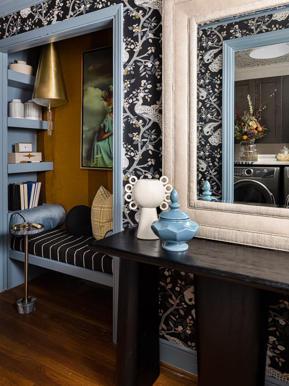 built-in bench in hallway