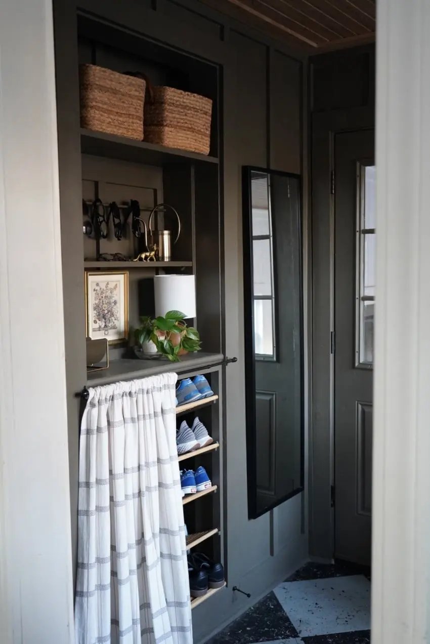 dark mudroom