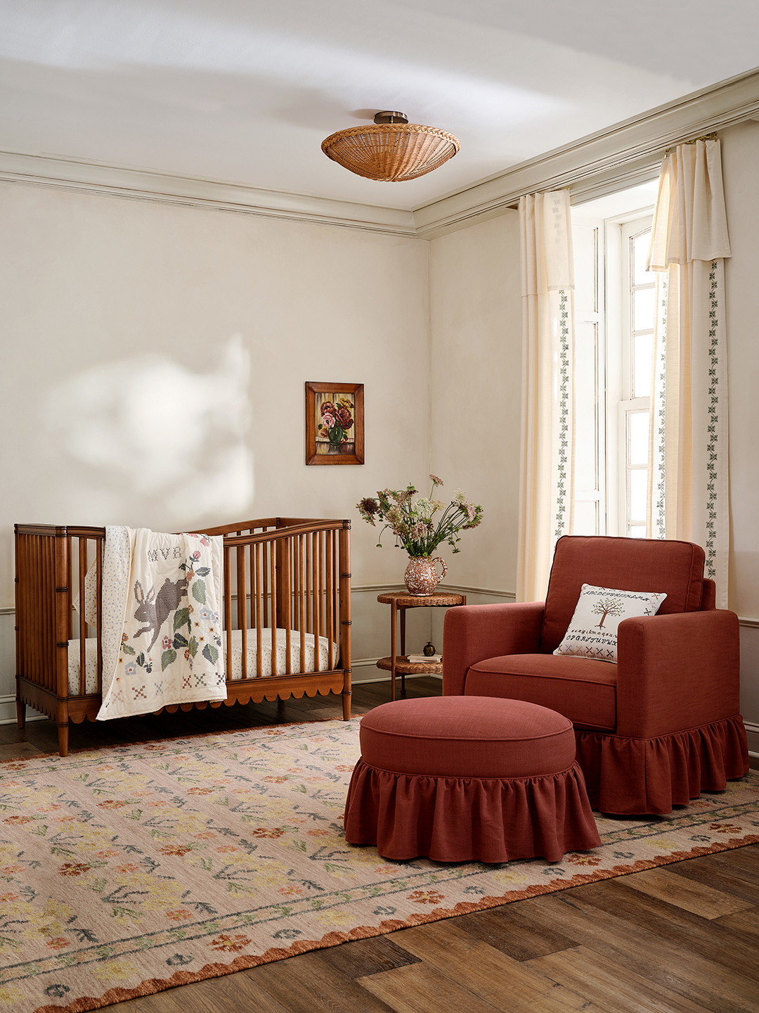 nursery glider and crib