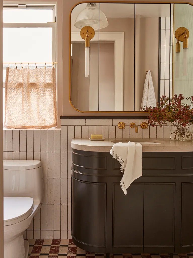 dark bathroom vanity