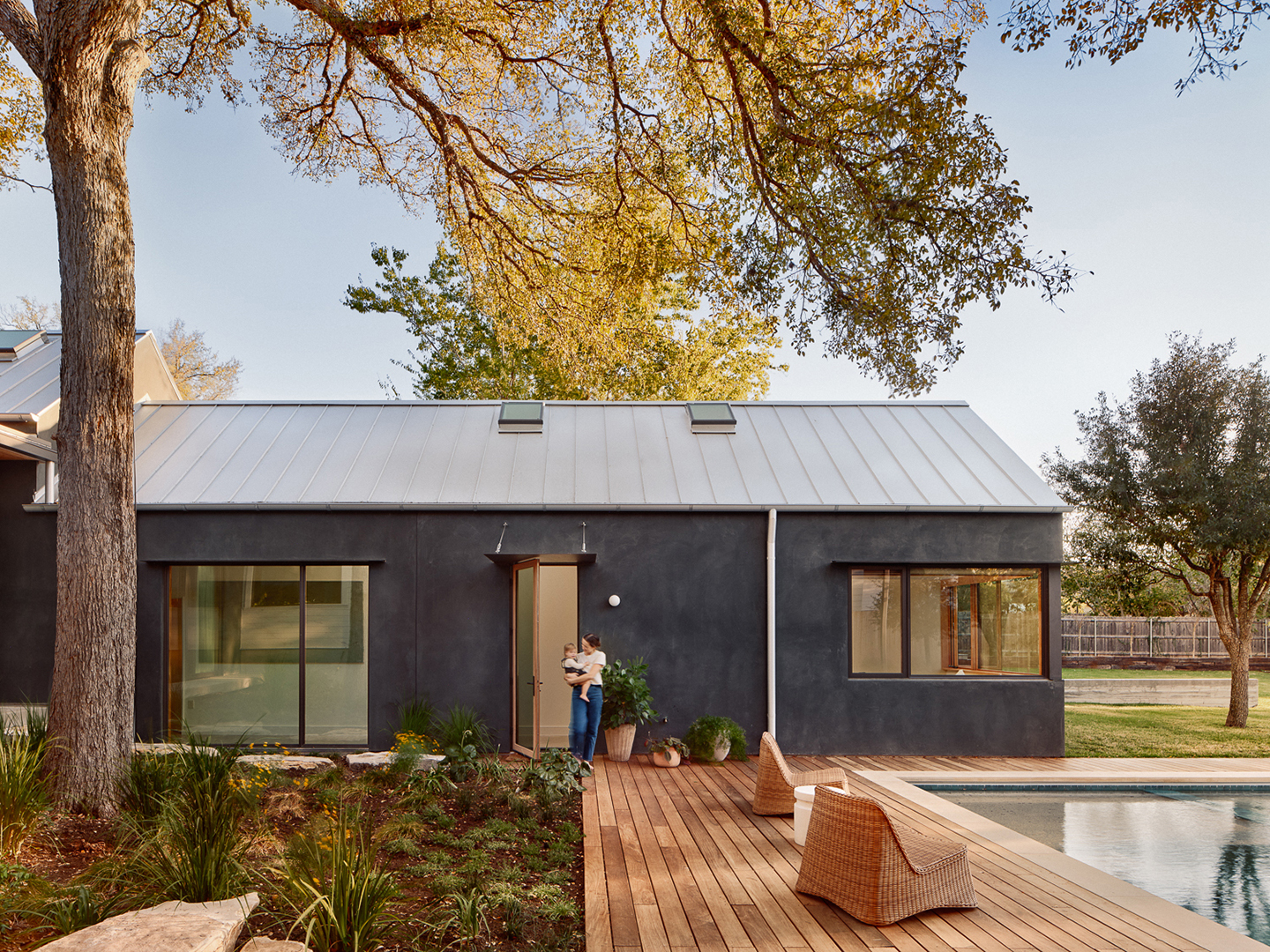 modern black house exterior