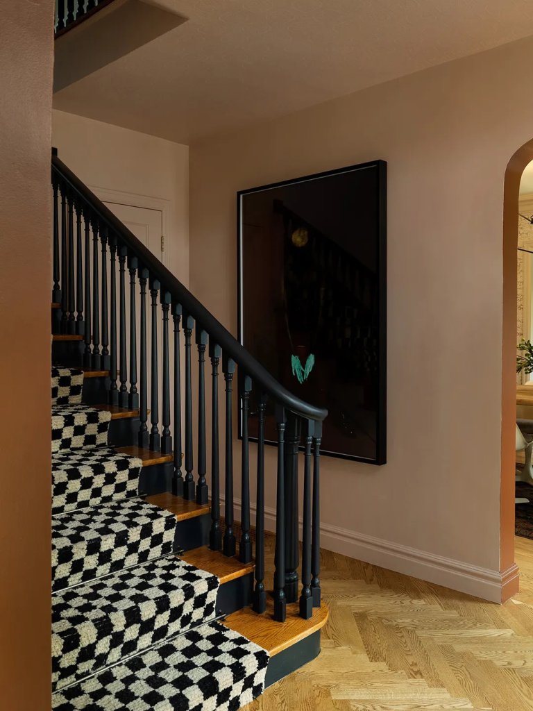 checkered stair runner