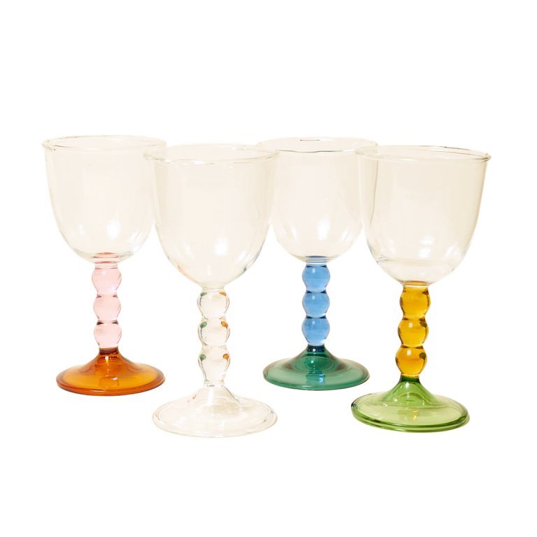  color-blocked stemmed glassware