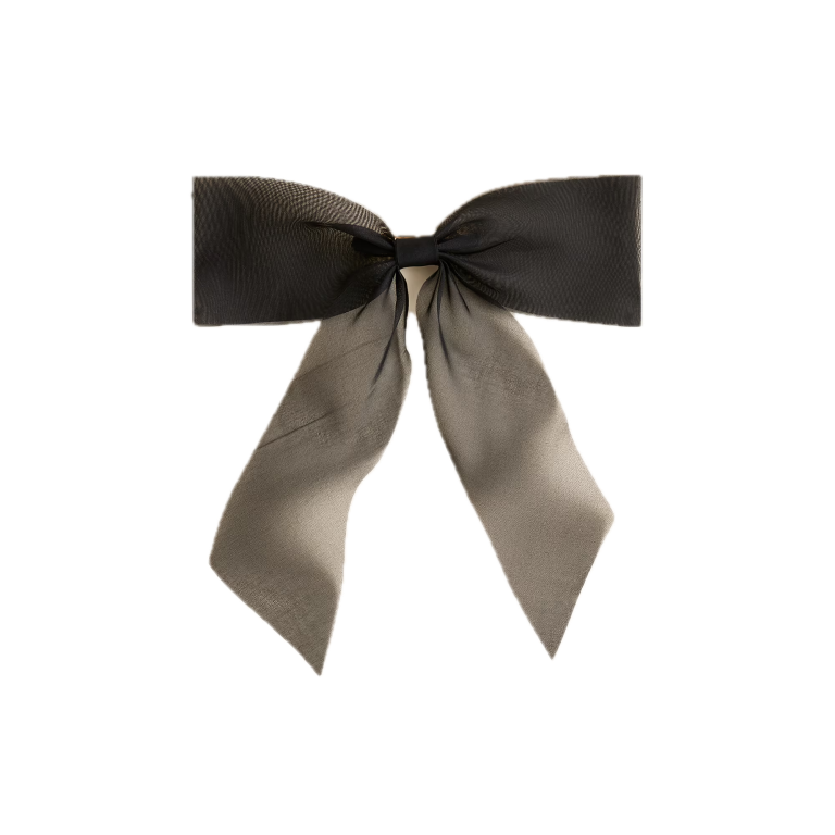  black organza bow hair clip