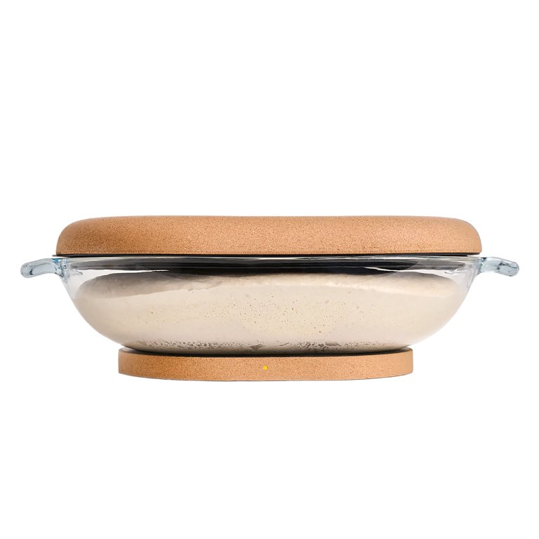  glass and cork dough container