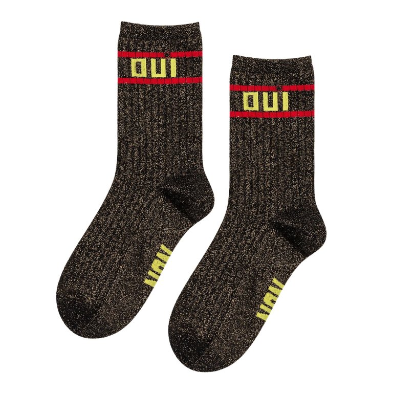  black sparkly socks with Oui