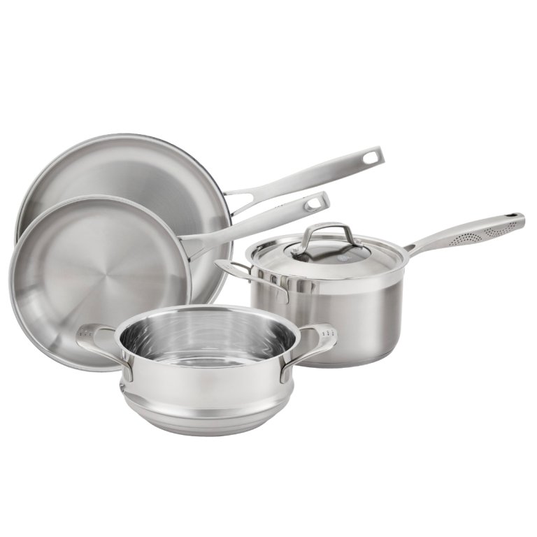  set of stainless steel pots and pans