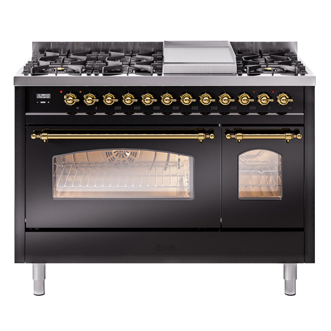  Product silo of black stove.