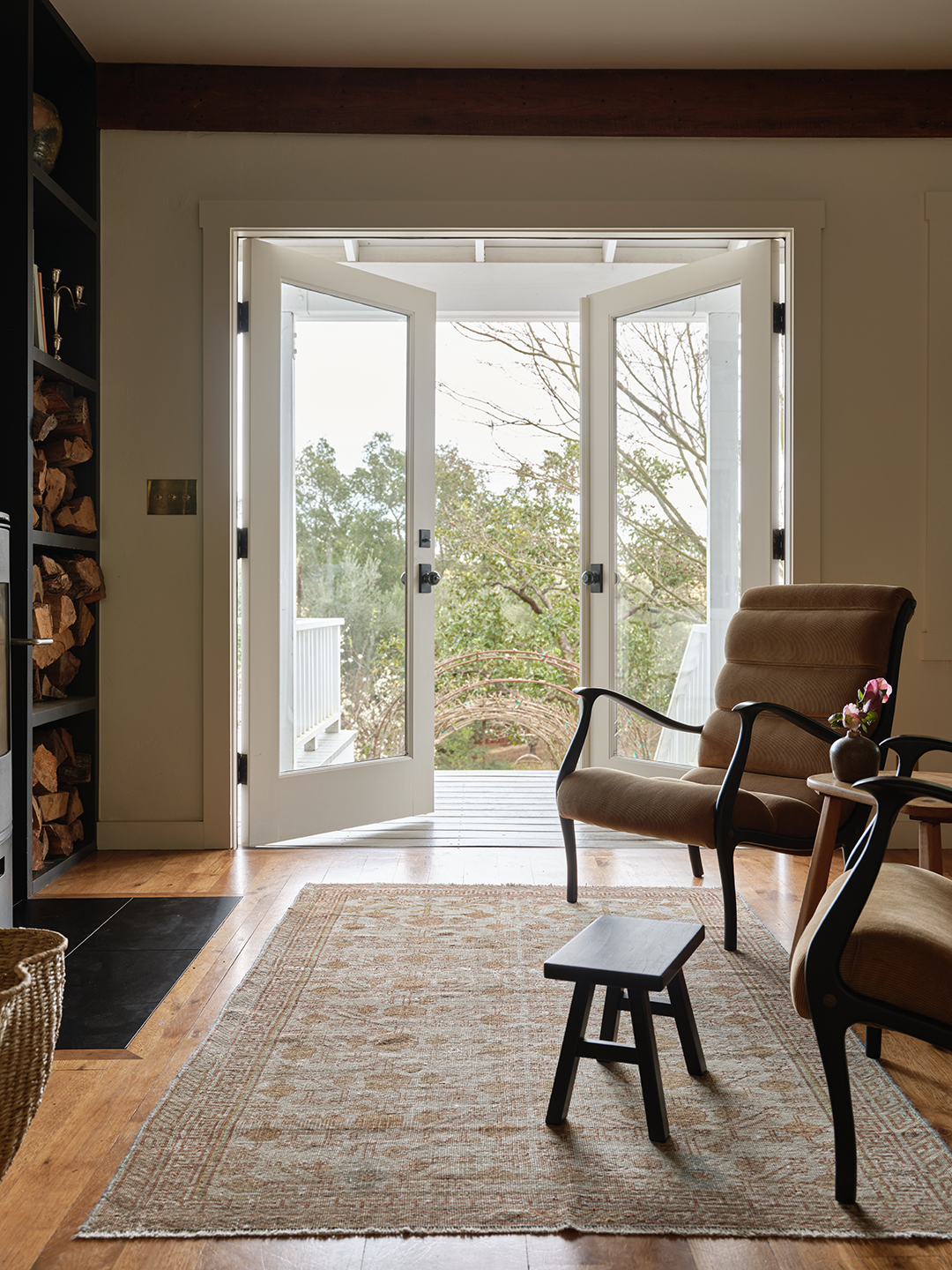 chair near french doors