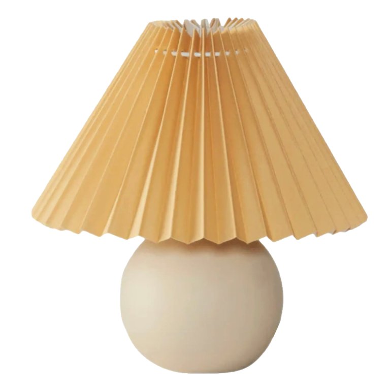  round ceramic lamp with pleated shade