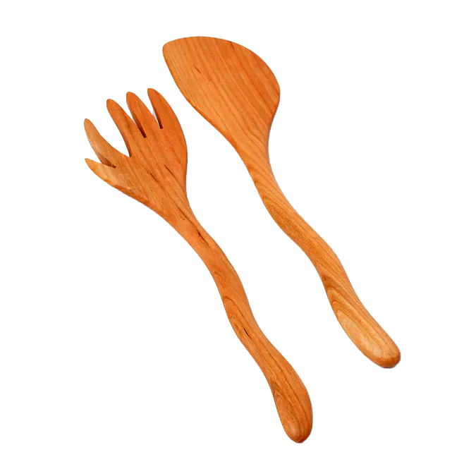  wooden hand-shaped salad servers