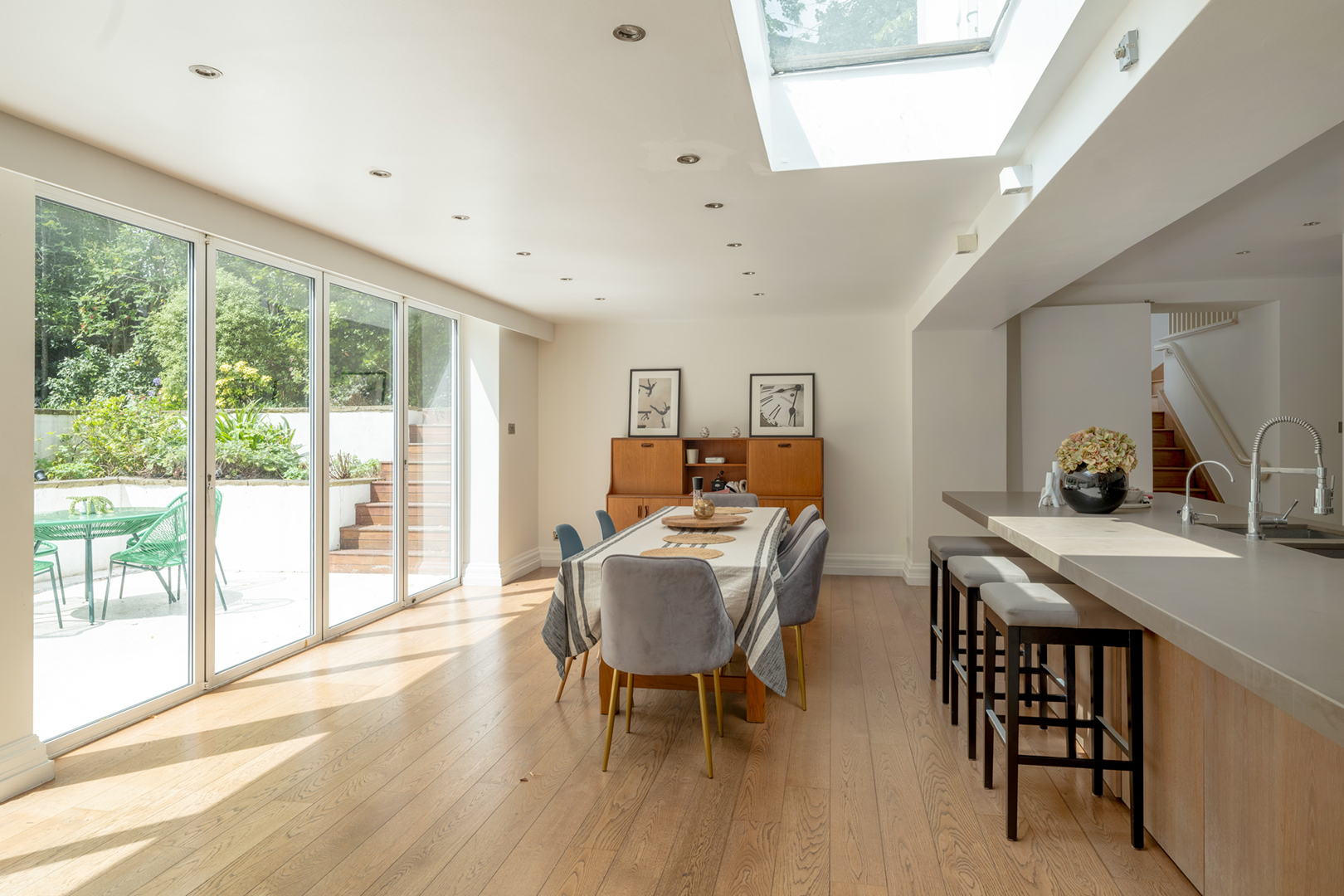 kitchen with large skylight