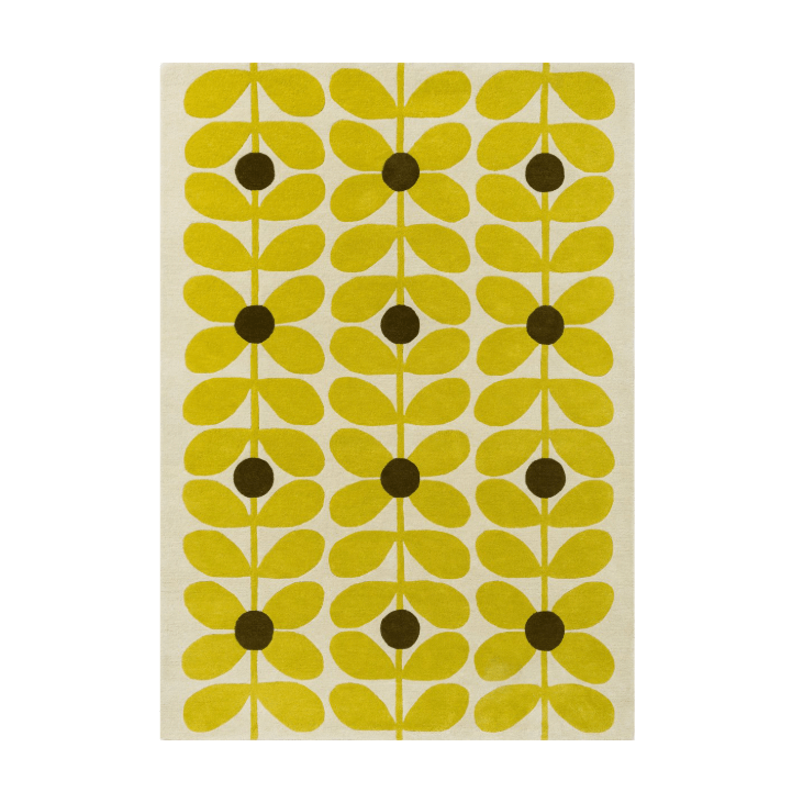  yellow graphic flower area rug