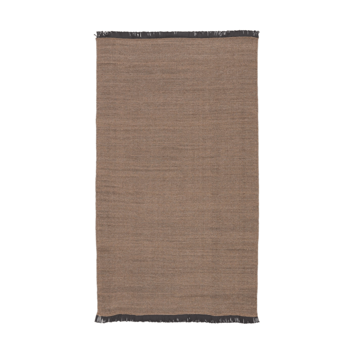  brown rug with black fringe