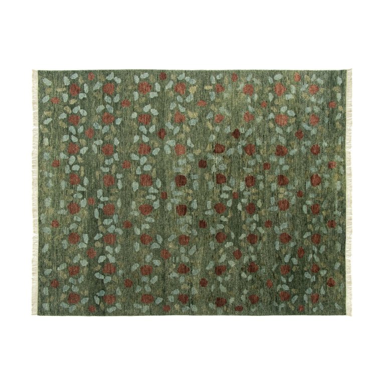  green floral area rug