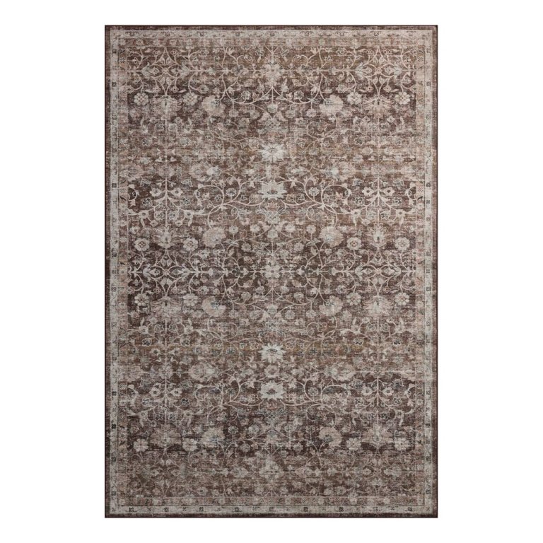  brown floral area rug