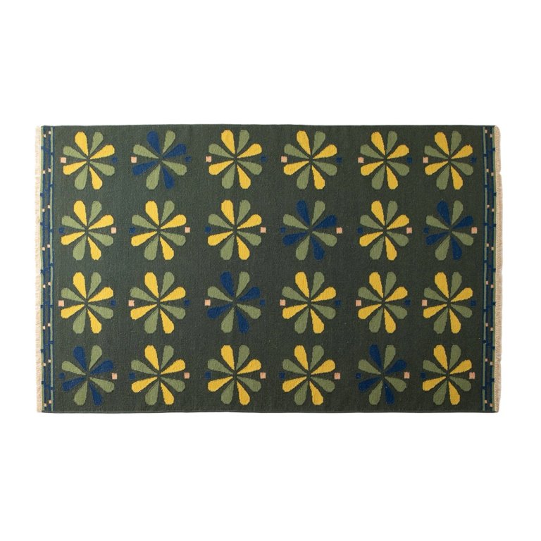  green and navy floral area rug
