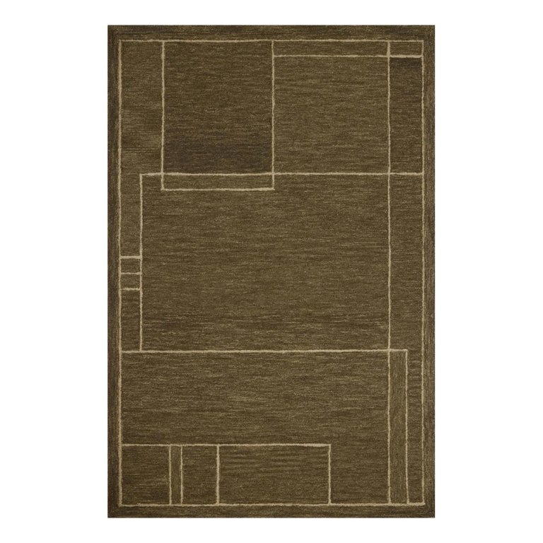  abstract dark green area rug