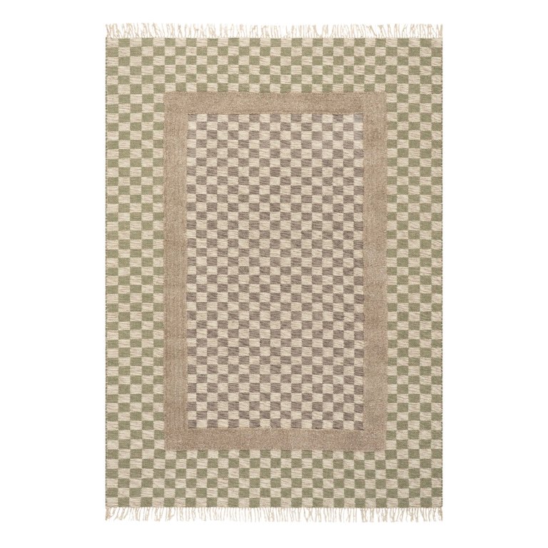  two-tone checkered area rug