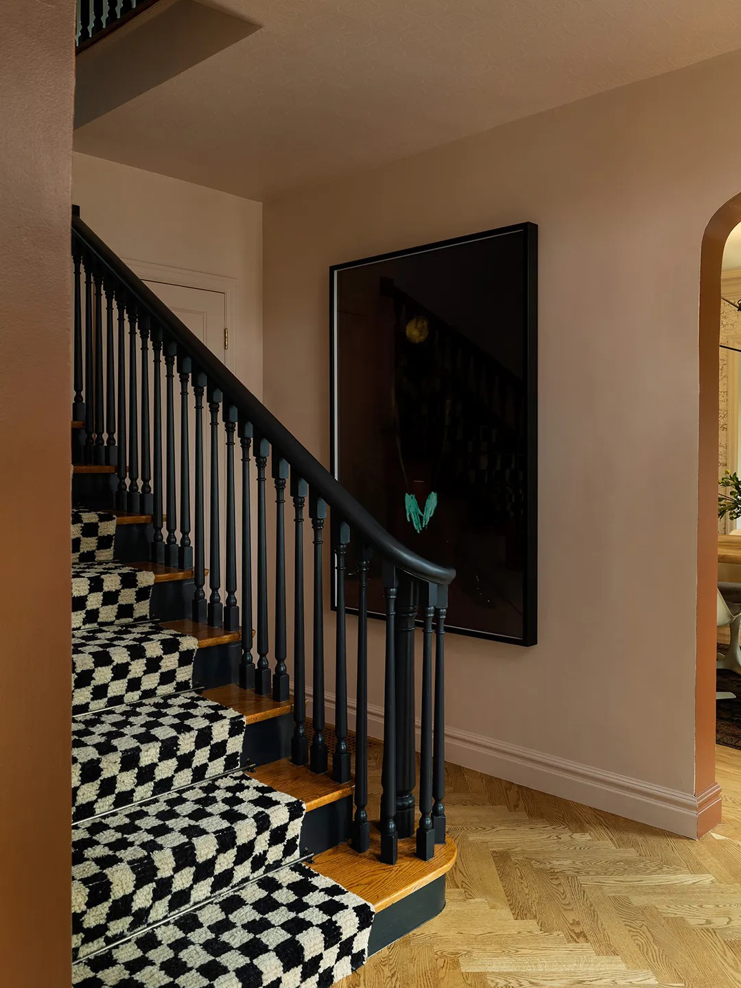 checkered stair runner