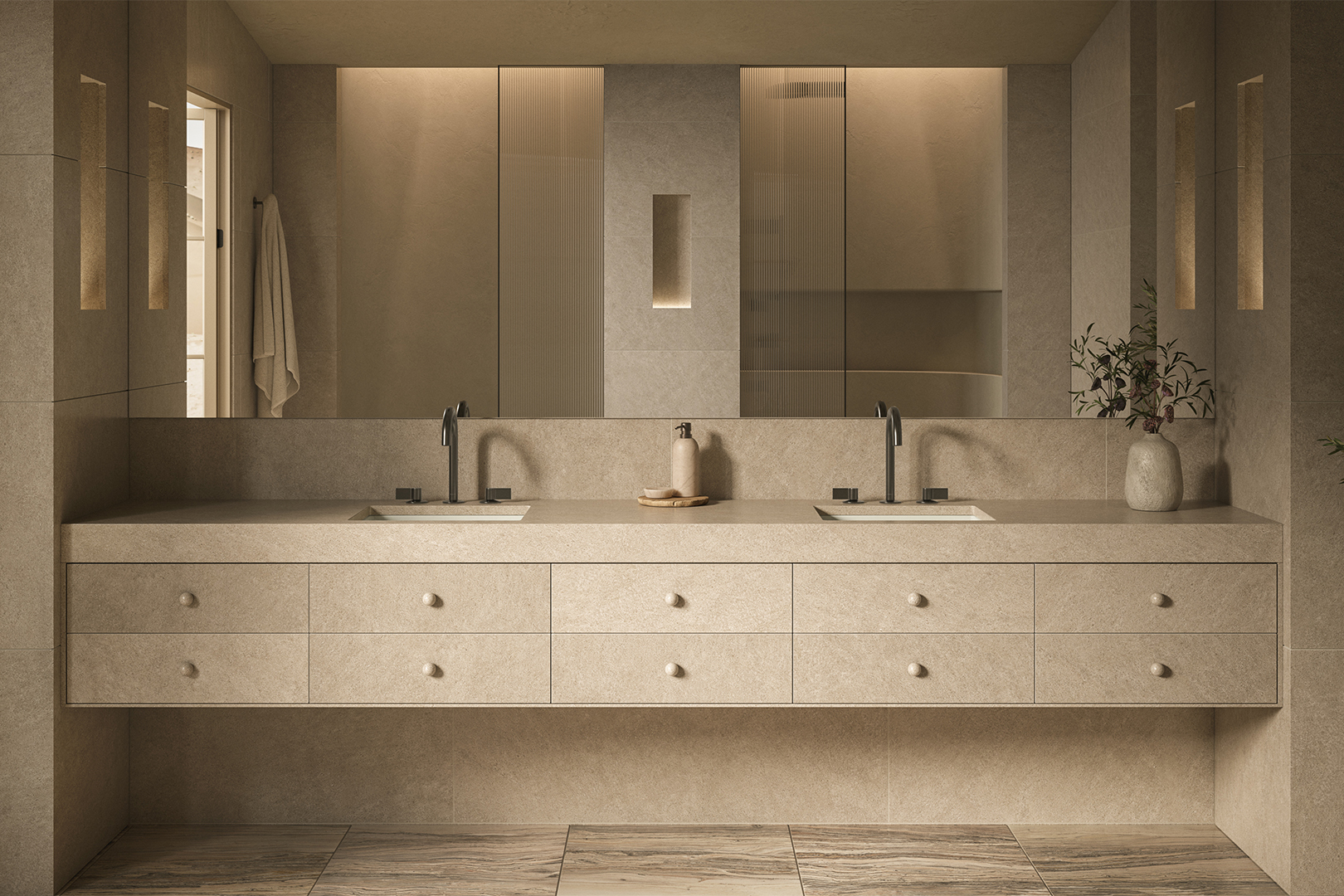 white bathroom vanity