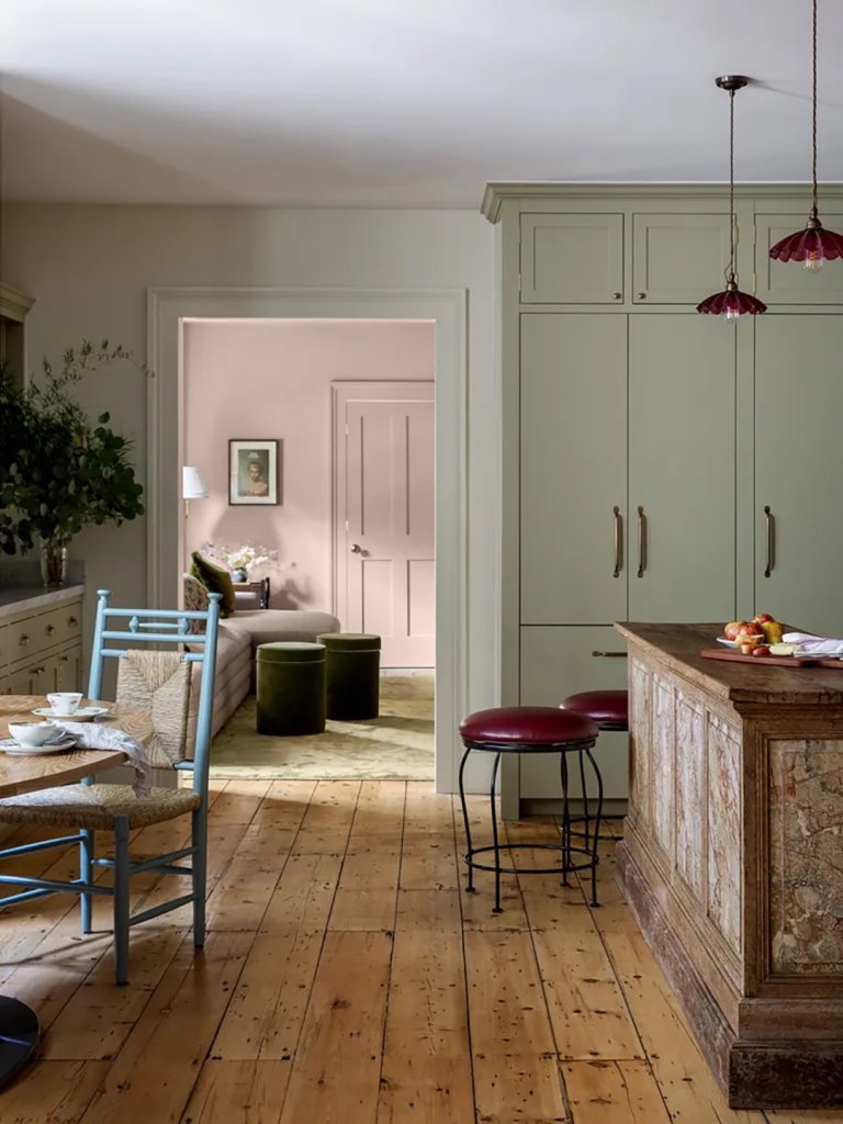 green kitchen cabinets