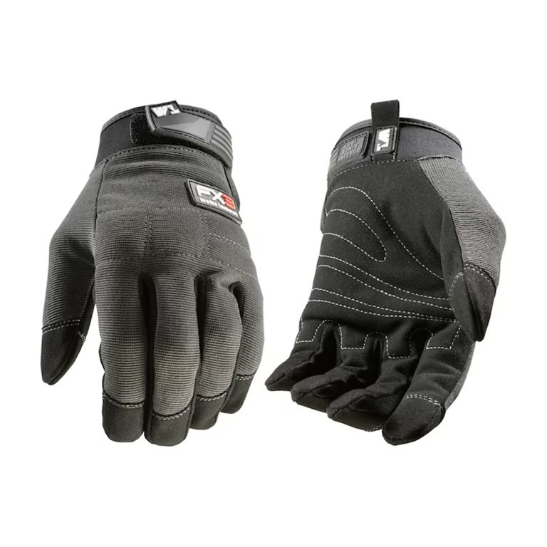  grey and black utility gloves