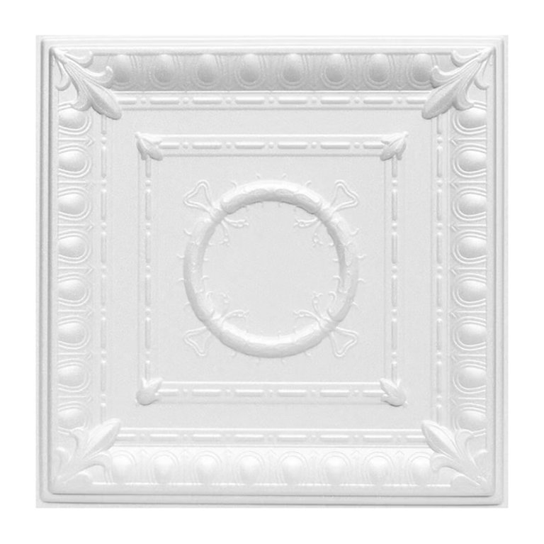  white romanesque wreath ceiling tile