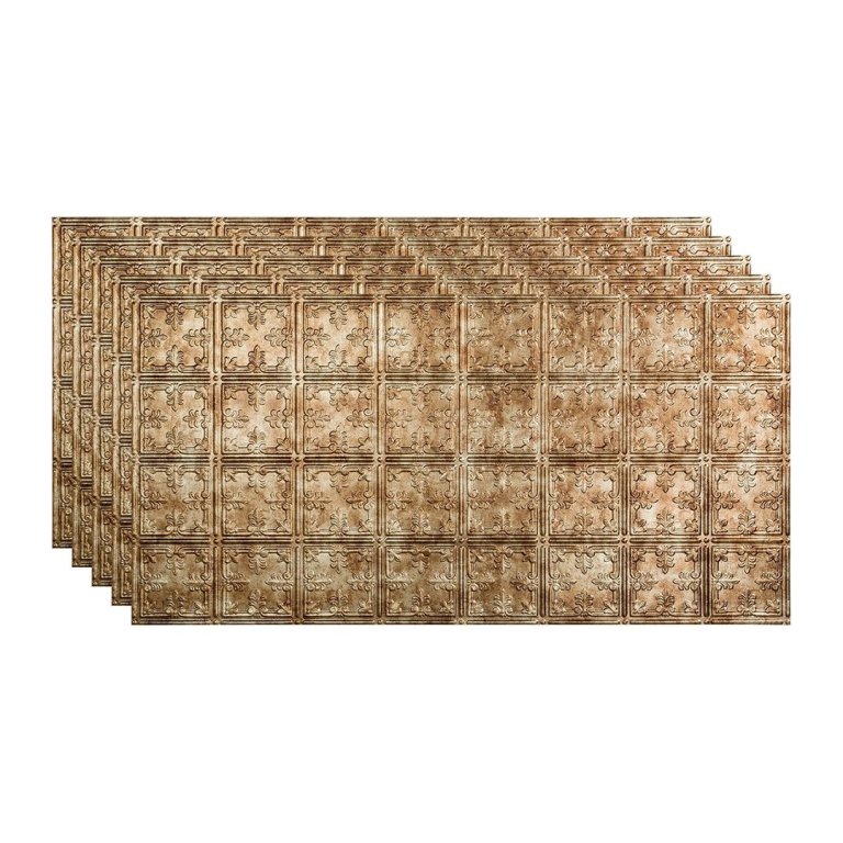  stack of bronze ceiling tile panels