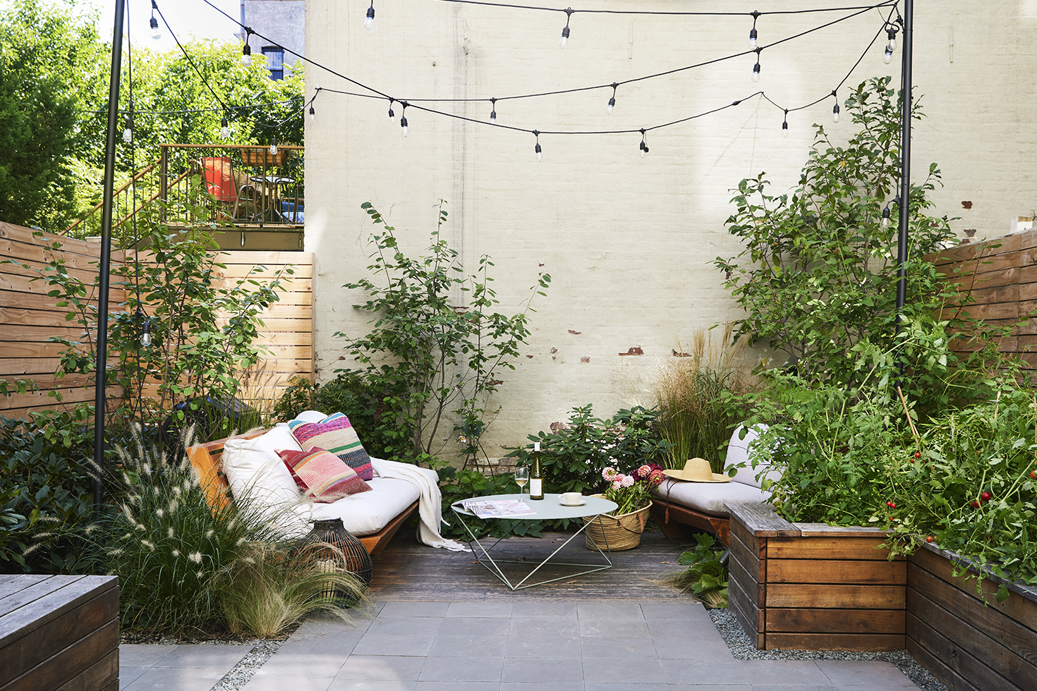 backyard with string lights