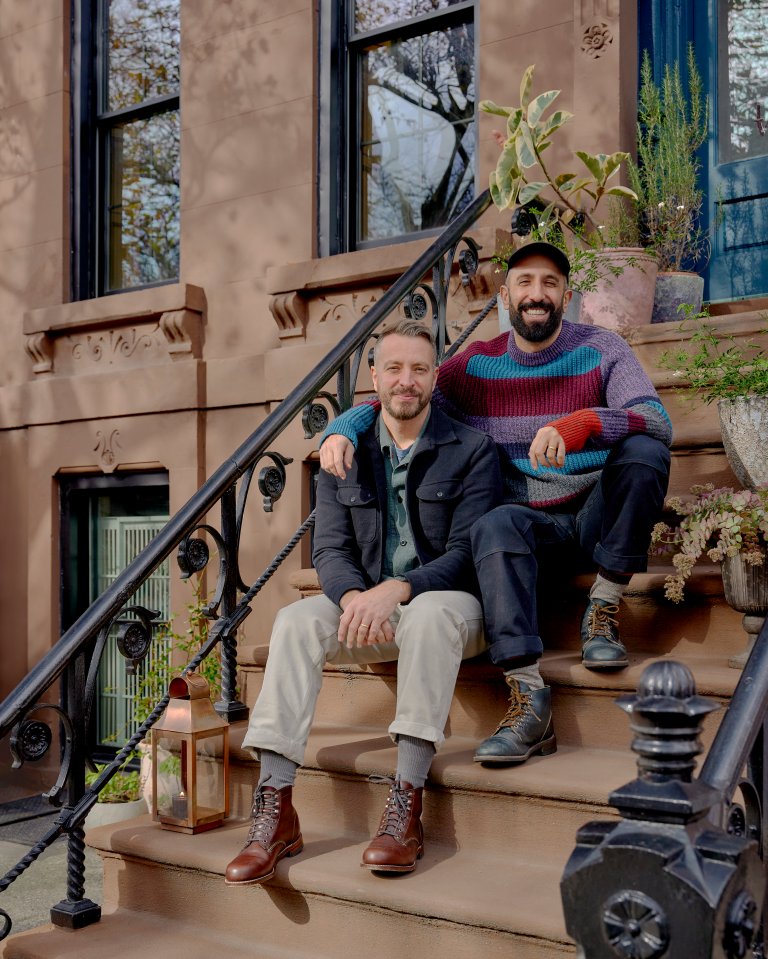 men on stoop