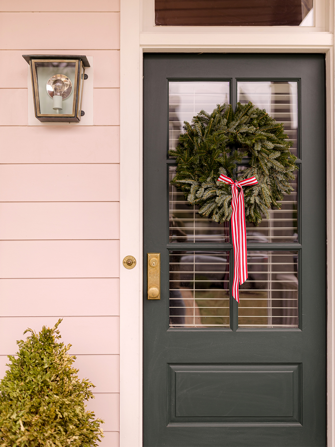 wreath on front door