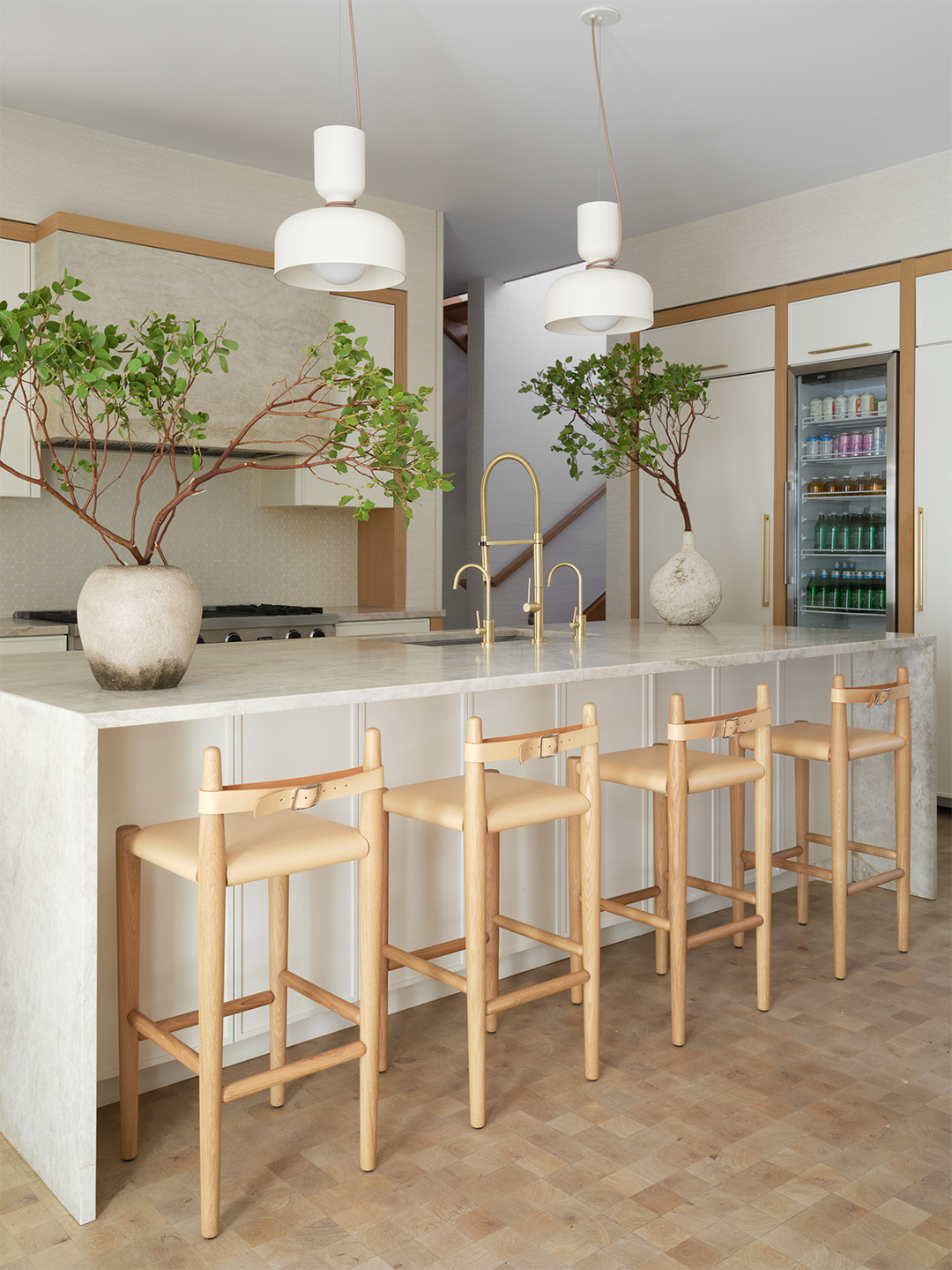 waterfall kitchen island