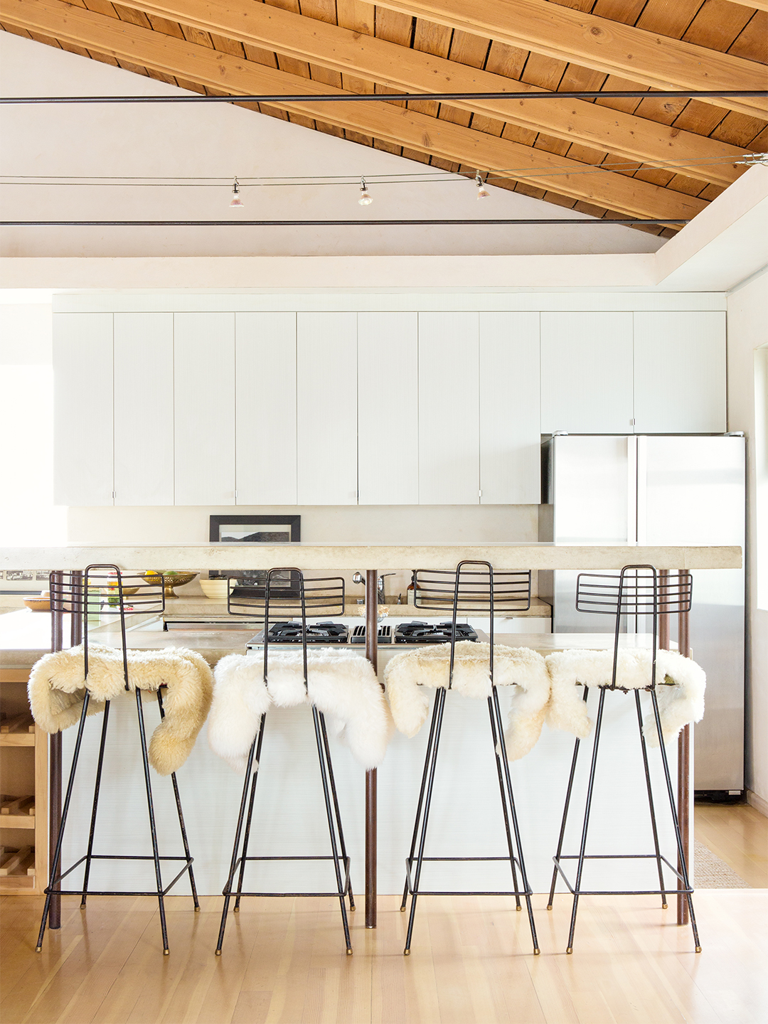 kitchen with concrete counters
