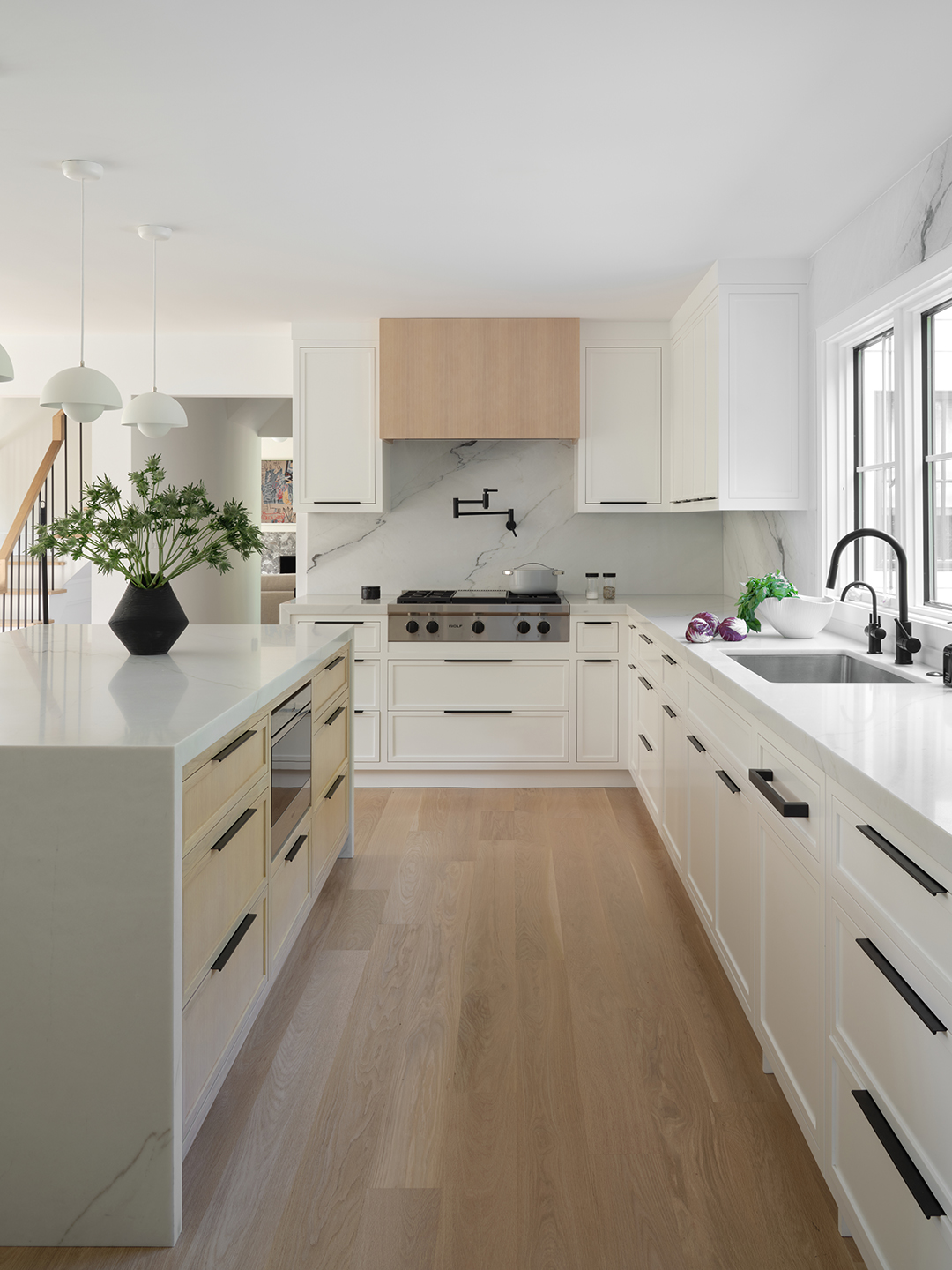 white slim shaker kitchen