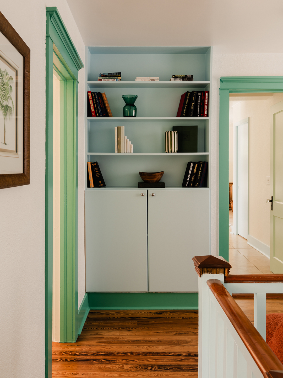 light blue built ins