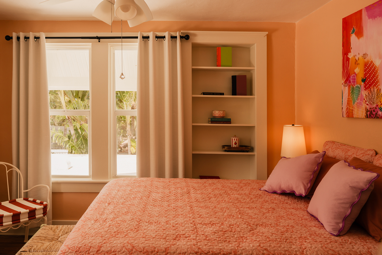 peach bedroom