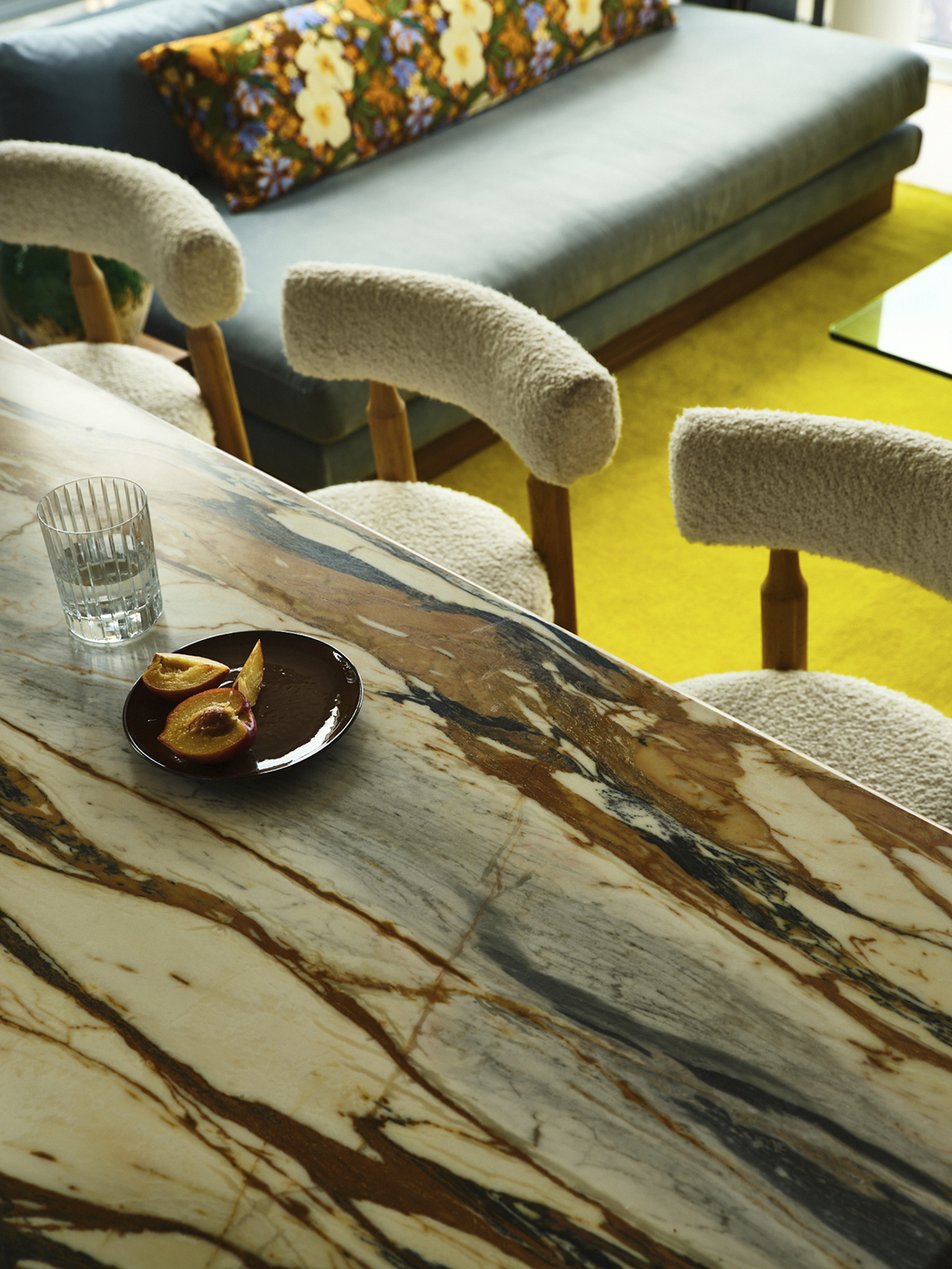 brown marble counter