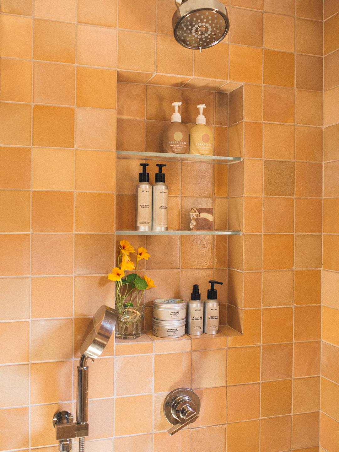 terracotta tiled shower