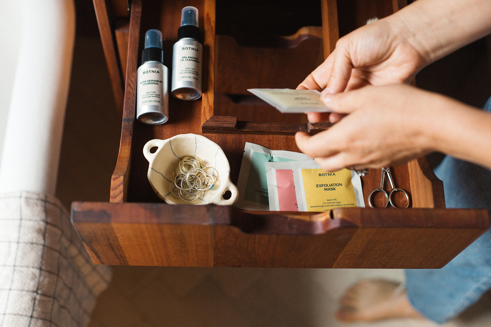 products inside a bathroom drawer