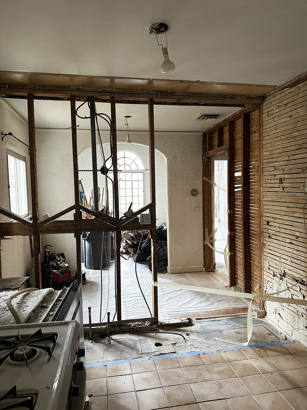 partly demolished wall