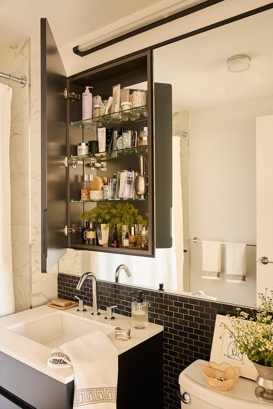 open medicine cabinet