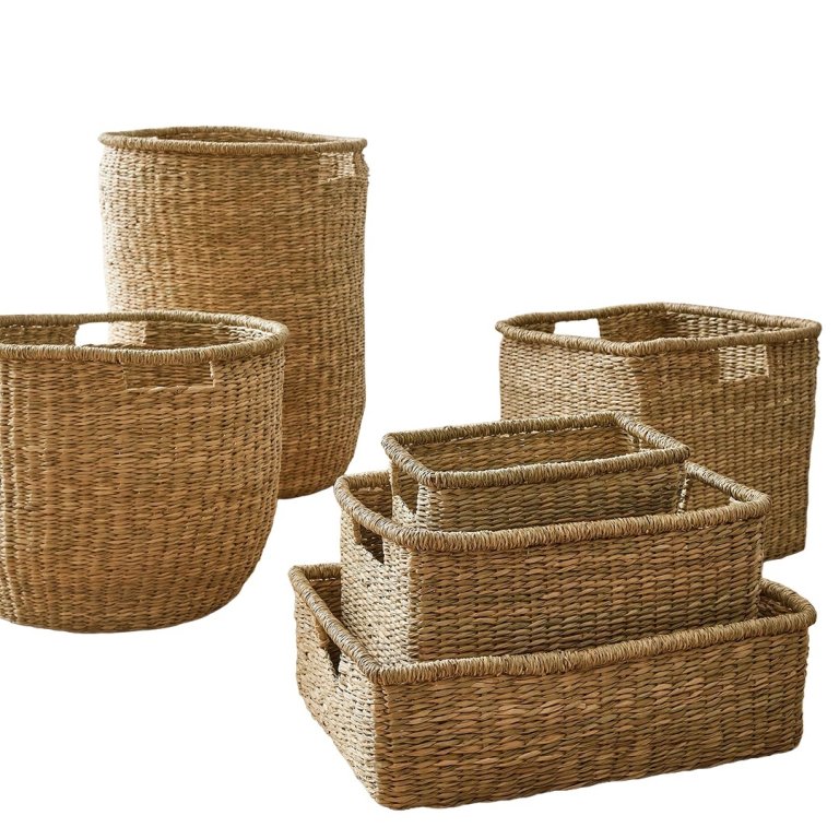  grouping of woven baskets