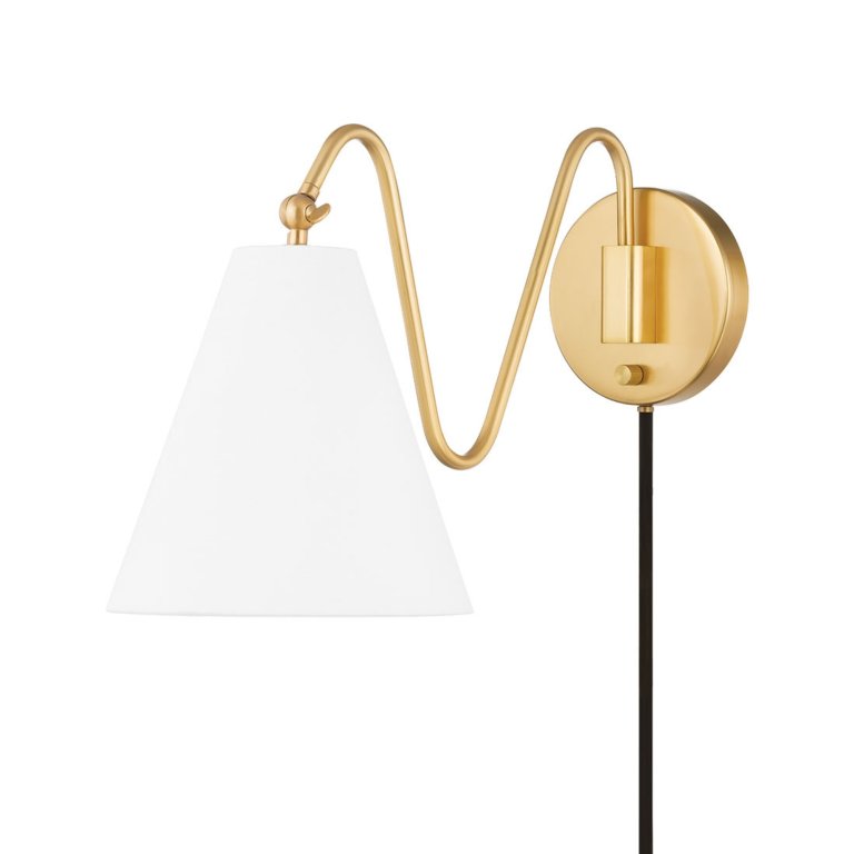  wall sconce with squiggly brass arm
