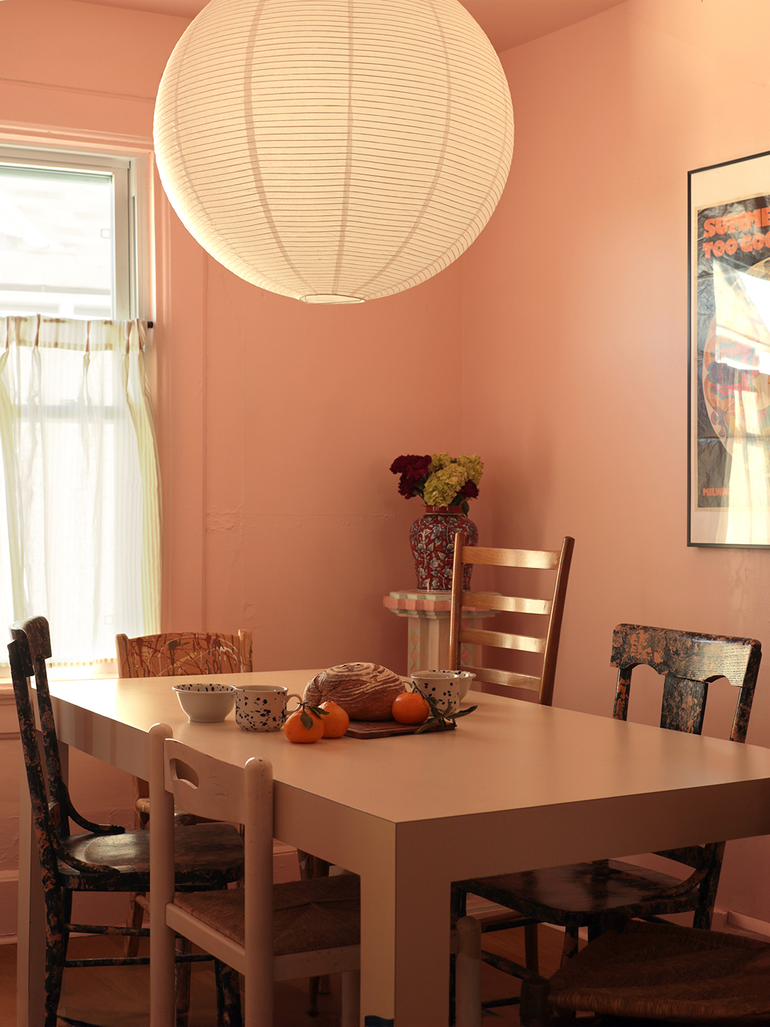 pink dining room
