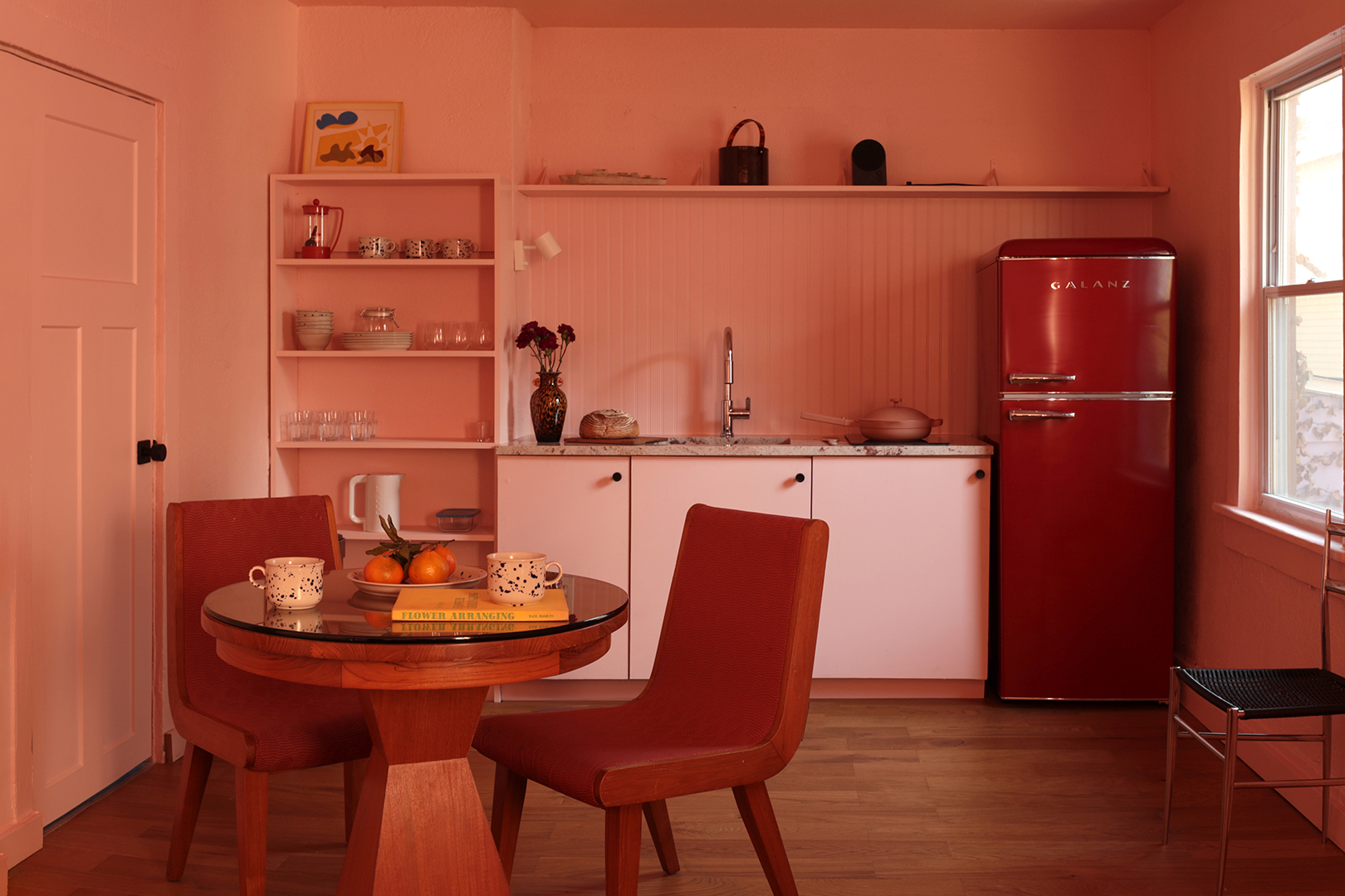 pink kitchenette