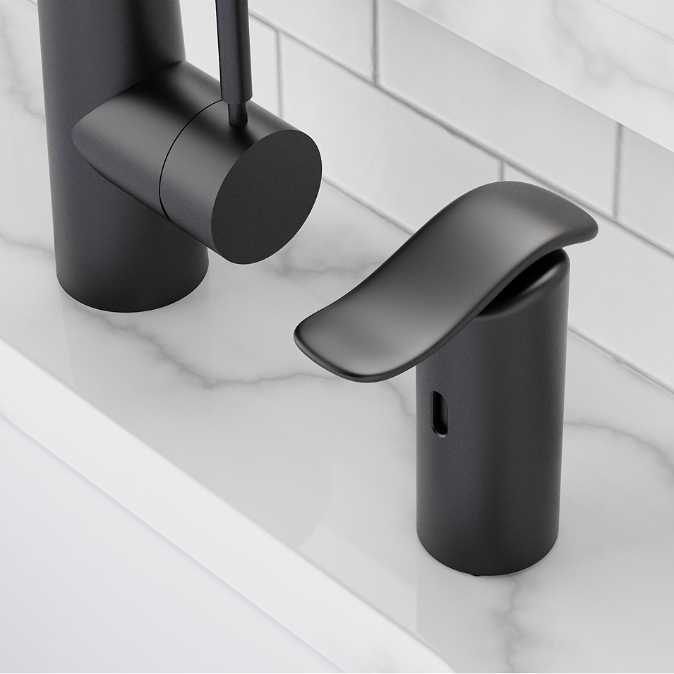 matte black garbage disposal lever