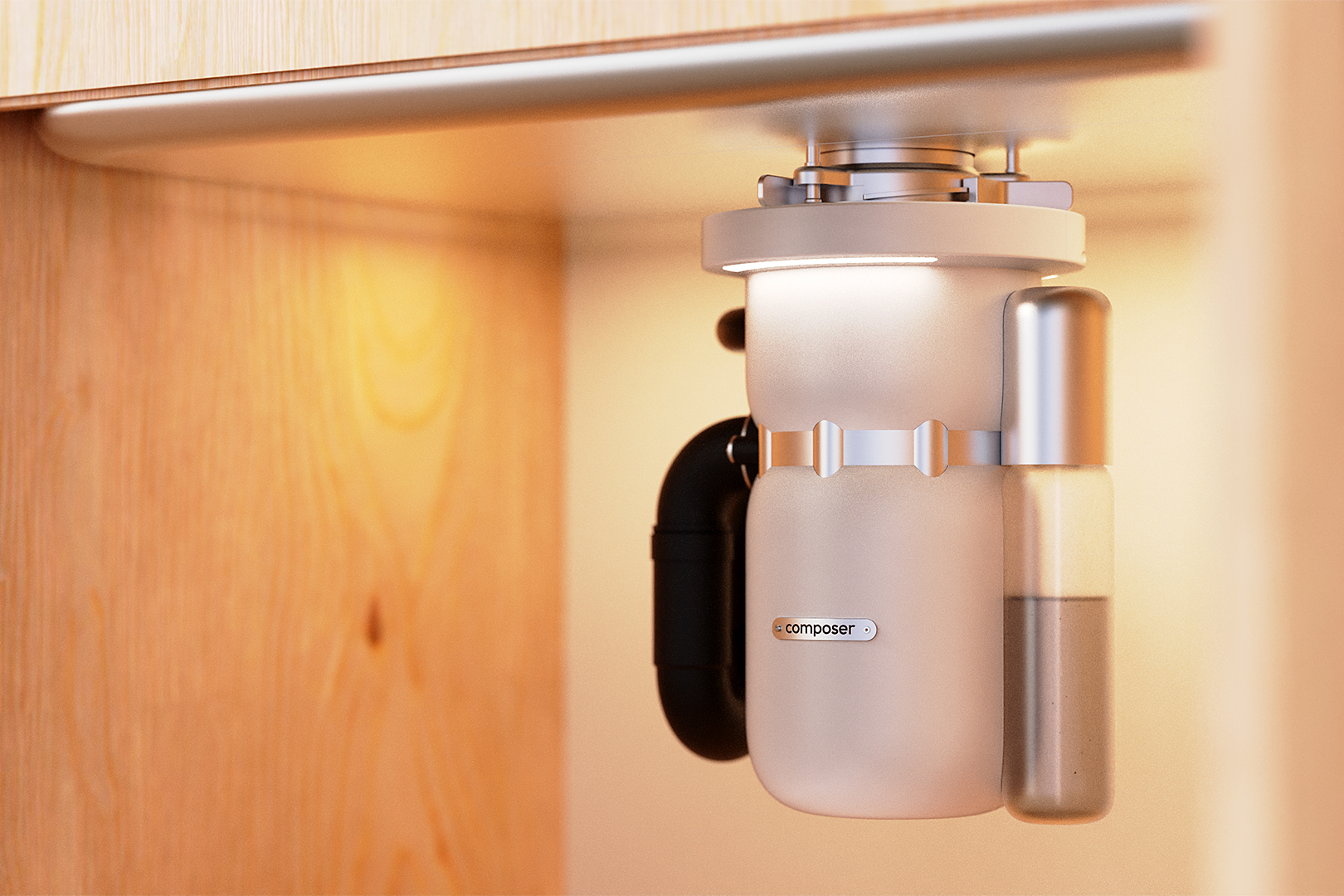 white Composer garbage disposal