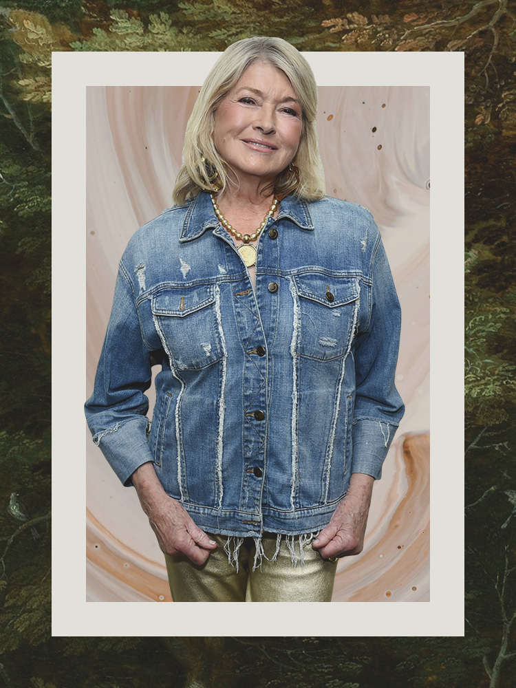 woman in denim jacket